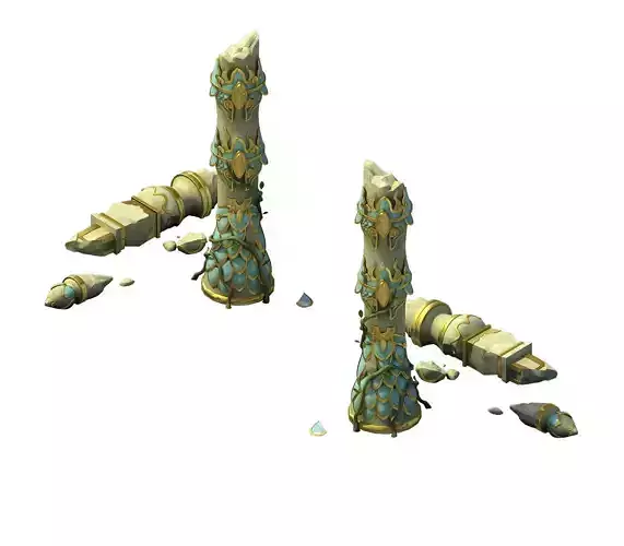 Game Model - Garden - Eroded Clouds Column 01