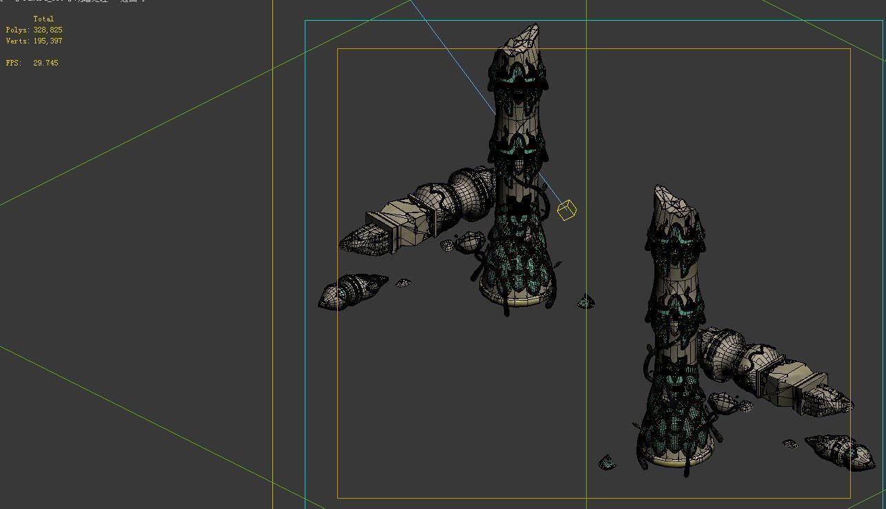 Game Model - Garden - Eroded Clouds Column 01 3D model_1