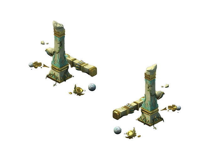 Game Model - Garden - Eroded Clouds Column 02 3D model
