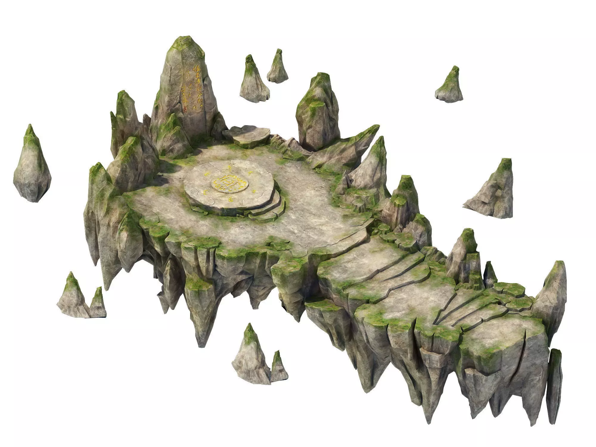 Game model - Hanging Garden - immortal stone platf 3D model_0