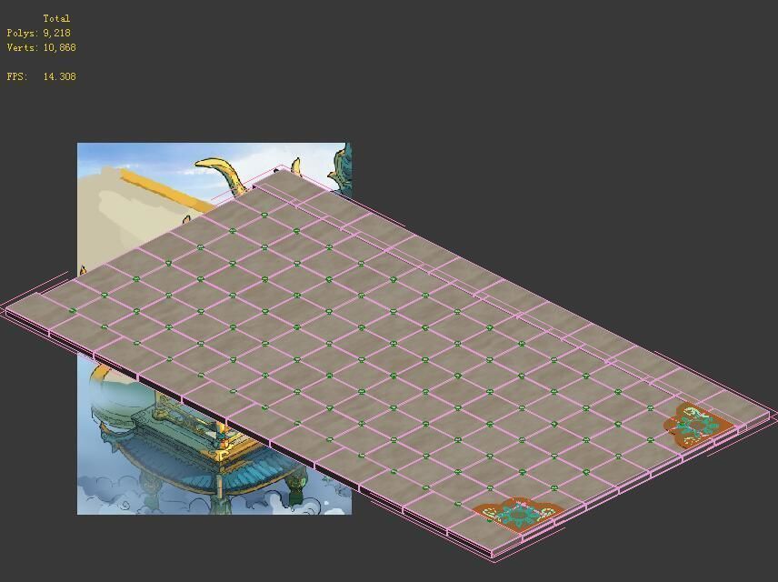 Game model - Hanging Garden - immortal stone platf 3D model_2