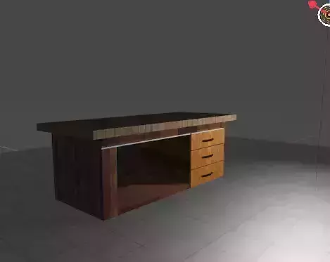 Table wooden desk with drawers
