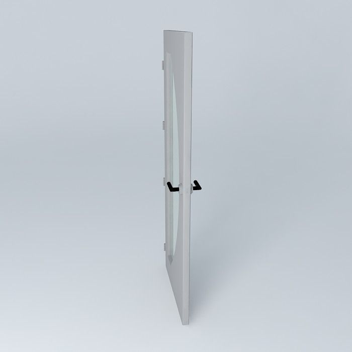 3D door curved glass Free 3D model_2