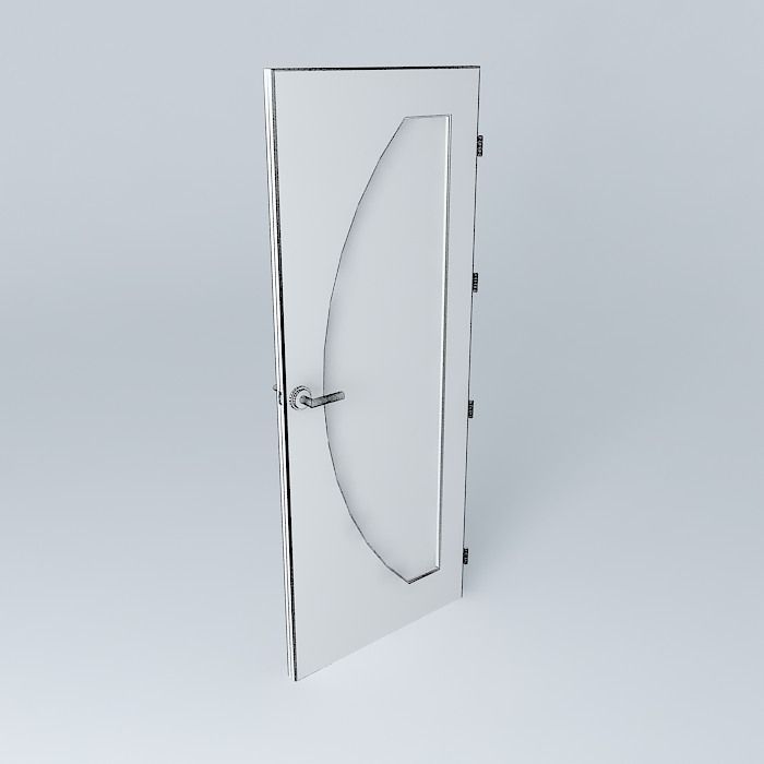 3D door curved glass Free 3D model_4