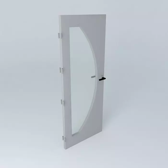 3D door curved glass Free 3D model_0