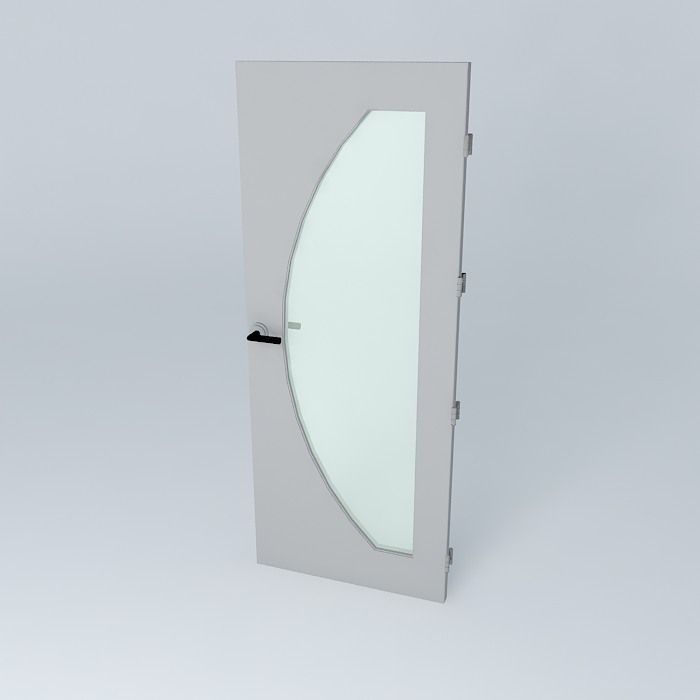 3D door curved glass Free 3D model_1