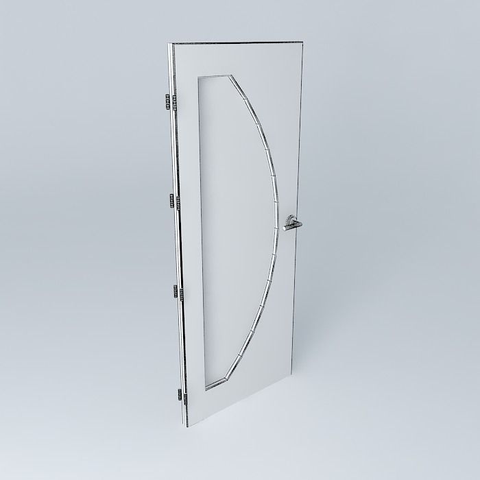 3D door curved glass Free 3D model_3