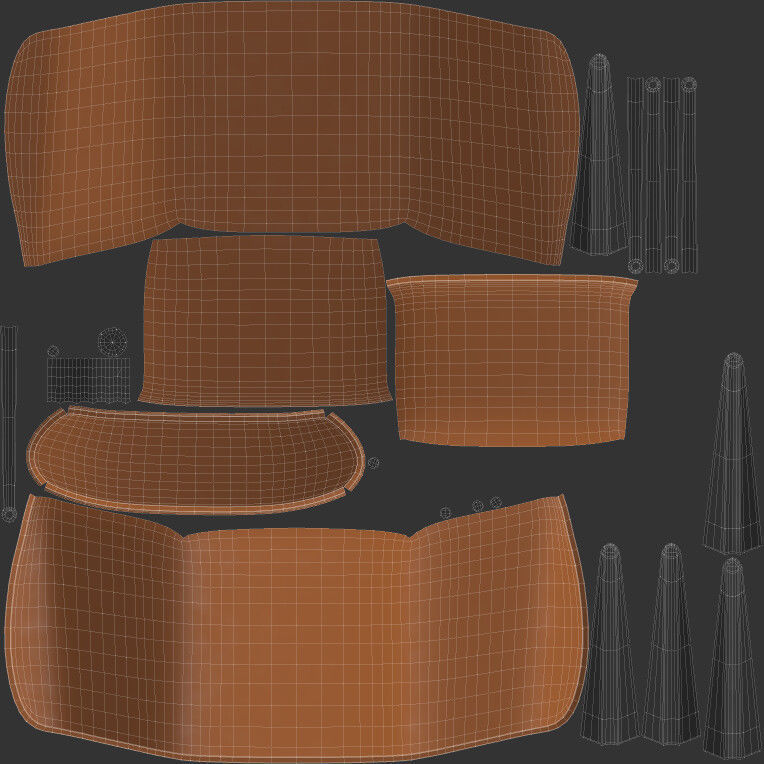 Unreal engine 4 Chair  Low-poly 3D model_3