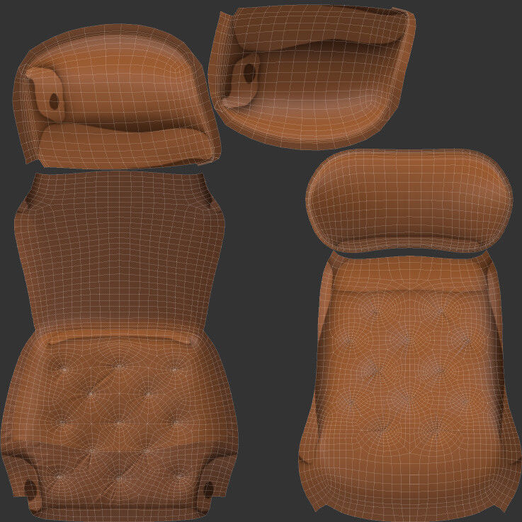 Unreal engine 4 Chair  Low-poly 3D model_4