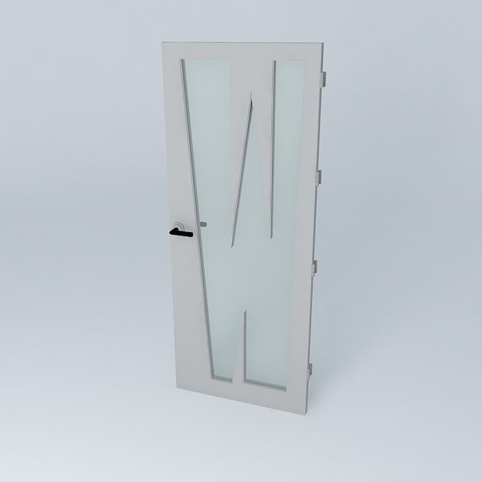 3D grey door Free 3D model_1
