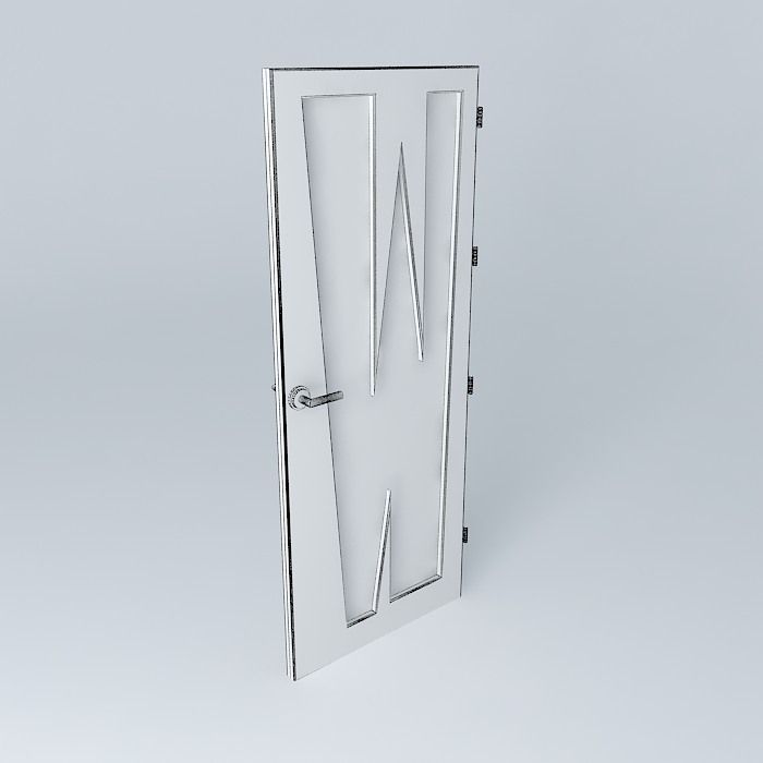 3D grey door Free 3D model_4