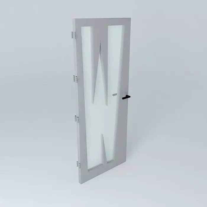 3D grey door Free 3D model_0