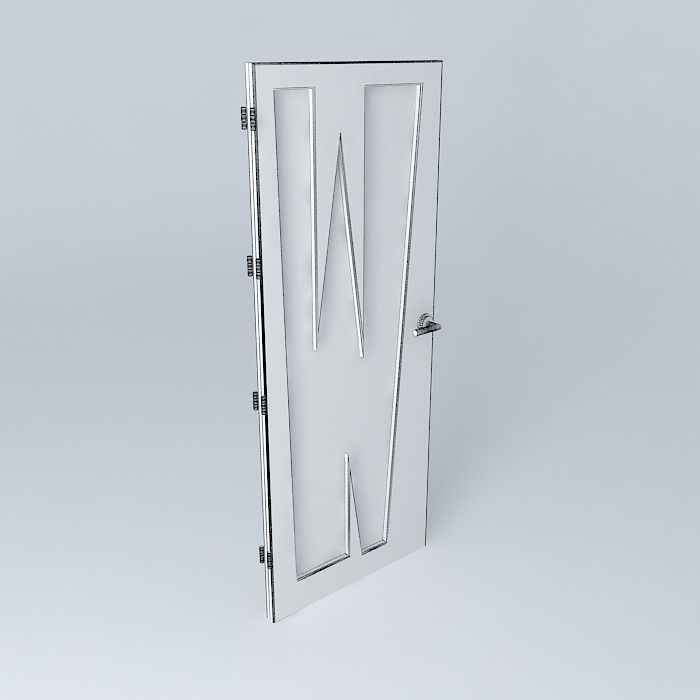 3D grey door Free 3D model_3