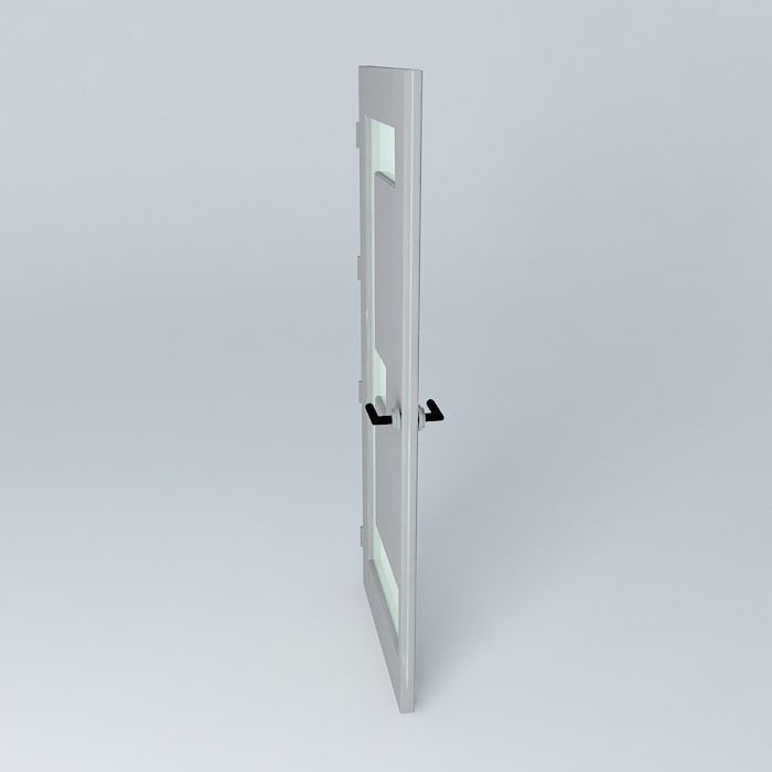 Very detail door with glass Free 3D model_2
