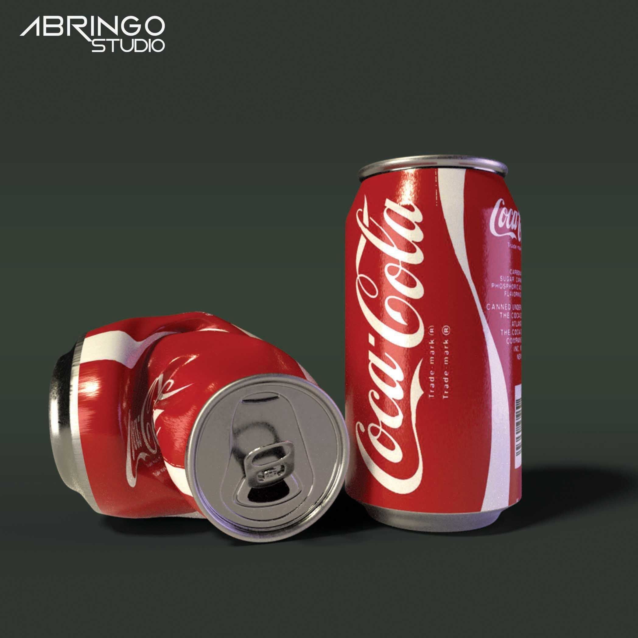 Coca Cola Can Low-poly 3D model_2