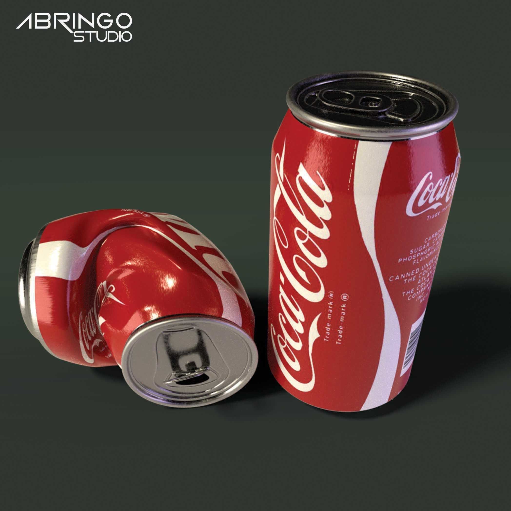Coca Cola Can Low-poly 3D model_1