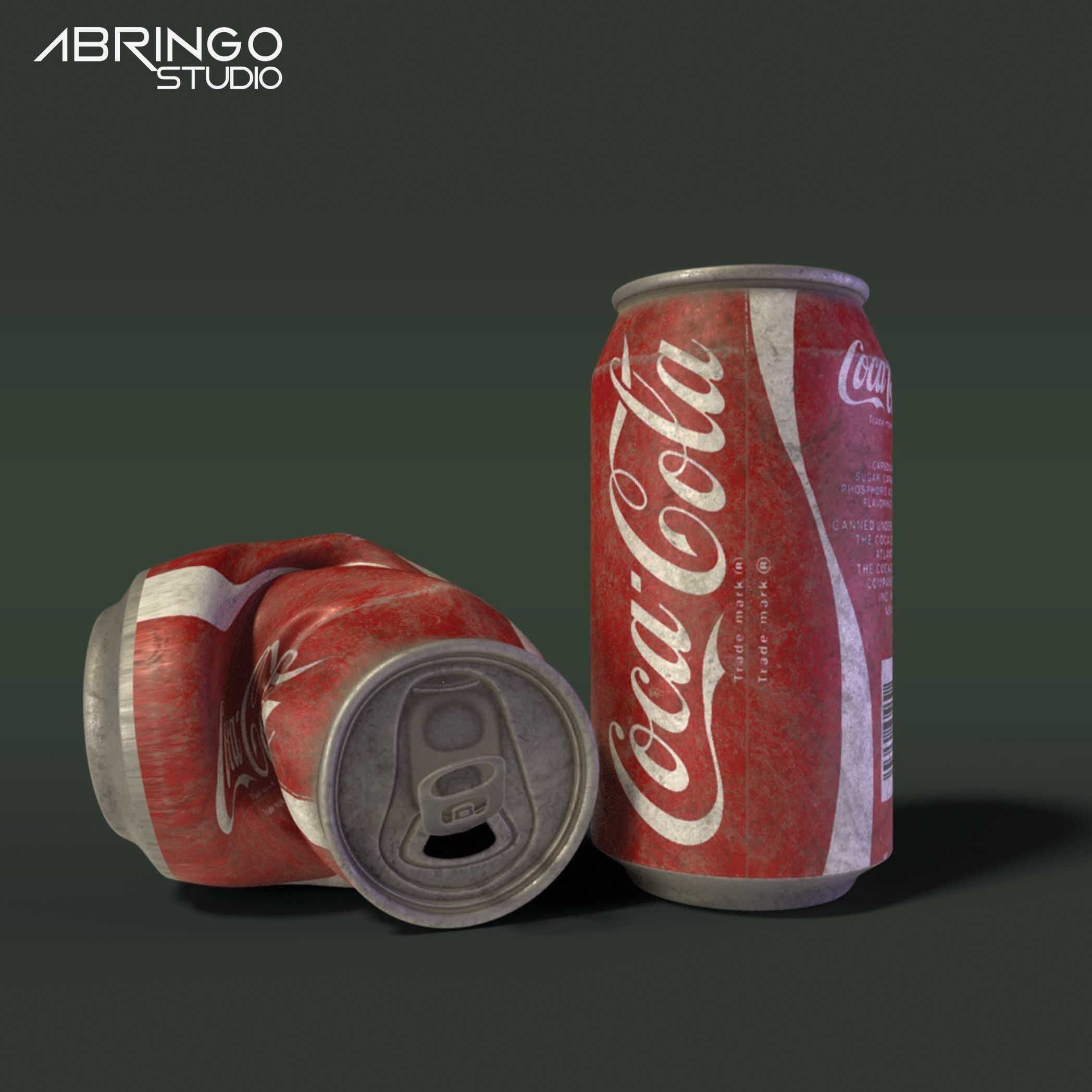 Coca Cola Can Low-poly 3D model_3