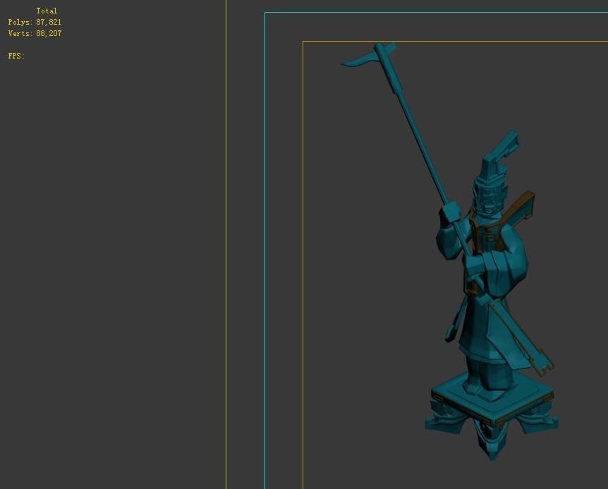 Game model - demon official statue 1 3D model_1