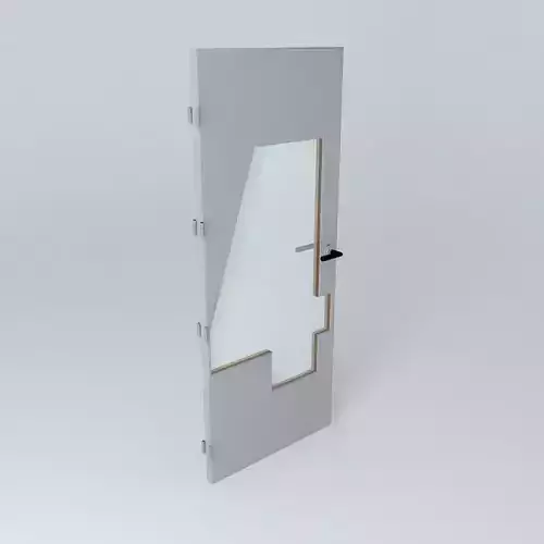 3D door with glass