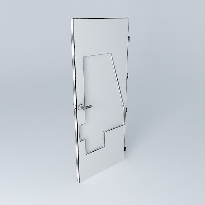 3D door with glass Free 3D model_4
