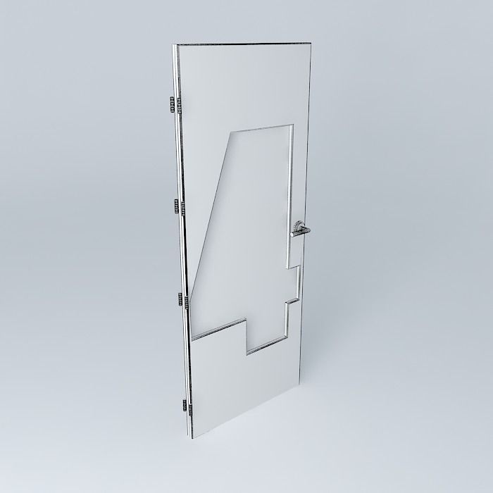3D door with glass Free 3D model_3