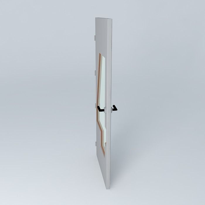 3D door with glass Free 3D model_2