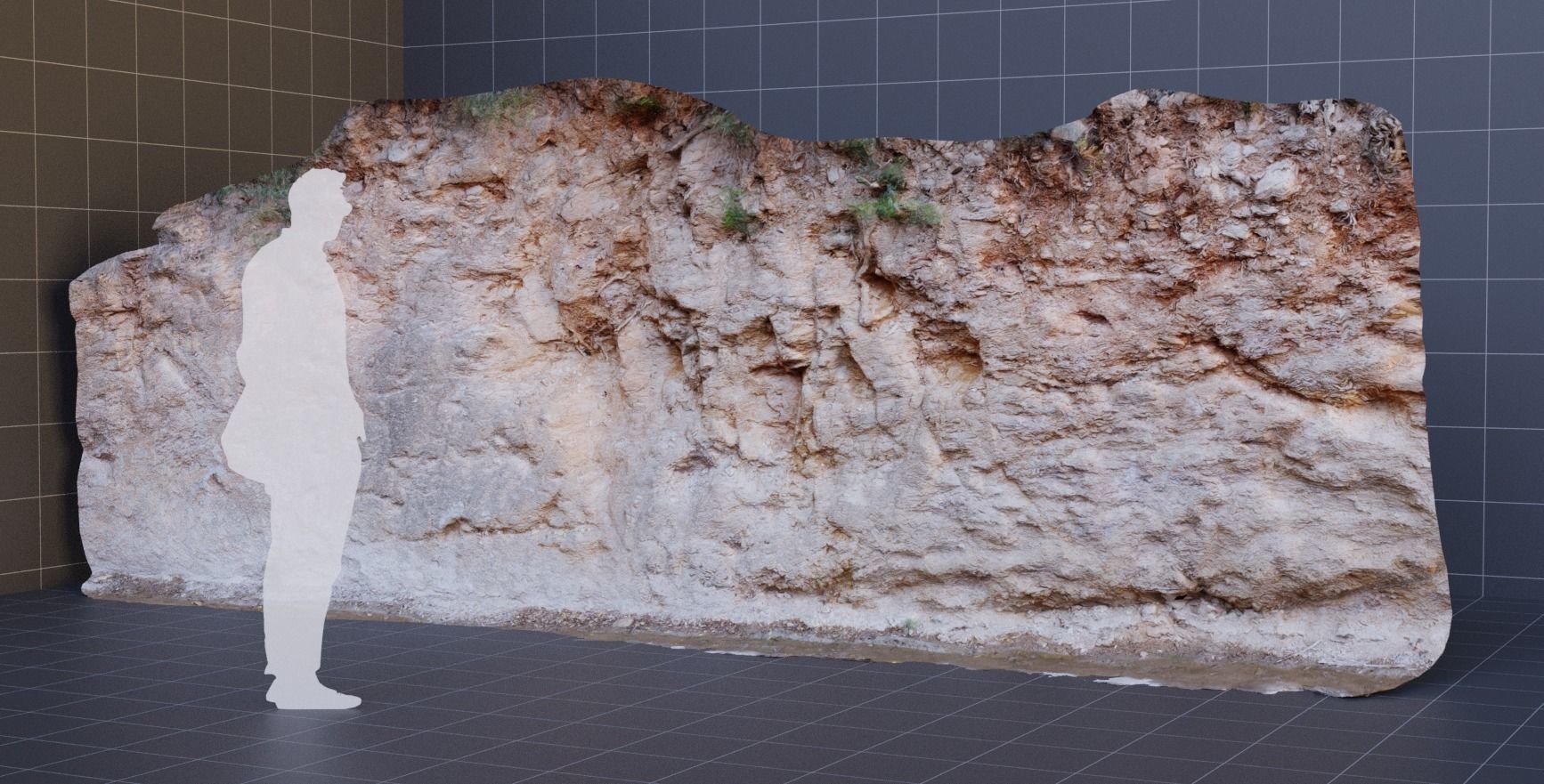 3d scanned cliff 003 Low-poly 3D model_10