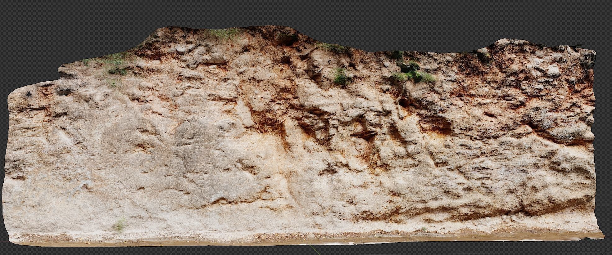 3d scanned cliff 003 Low-poly 3D model_3