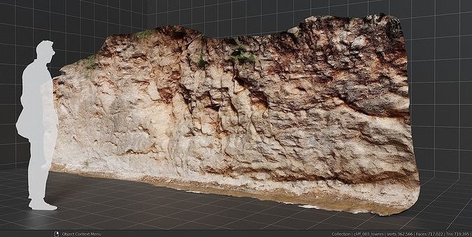 3d scanned cliff 003 Low-poly 3D model