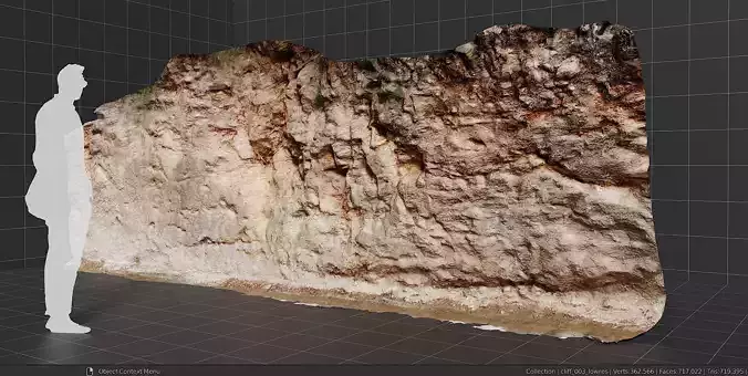 3d scanned cliff 003 Low-poly 3D model
