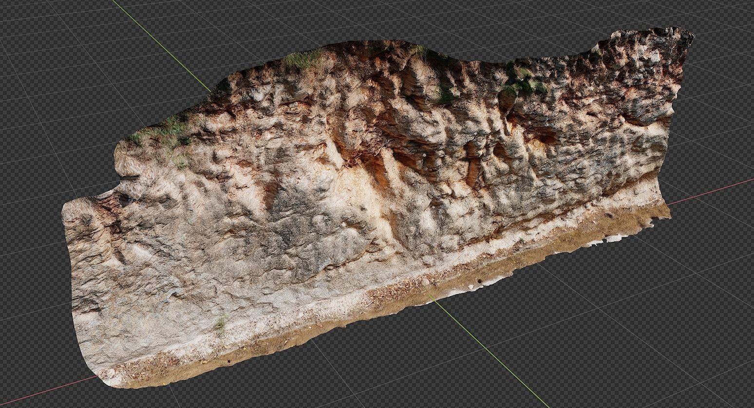 3d scanned cliff 003 Low-poly 3D model_1