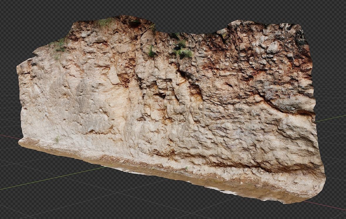 3d scanned cliff 003 Low-poly 3D model_2