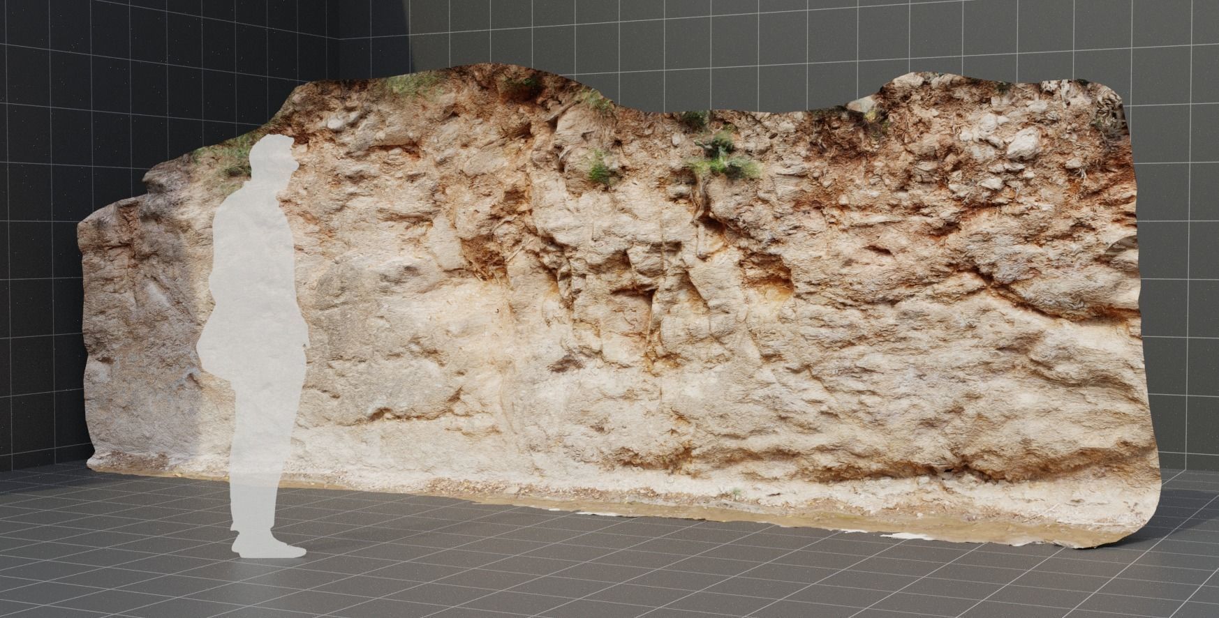 3d scanned cliff 003 Low-poly 3D model_8