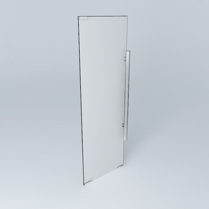 GLASS DOOR with glass, lock and hinger. Free 3D model_3
