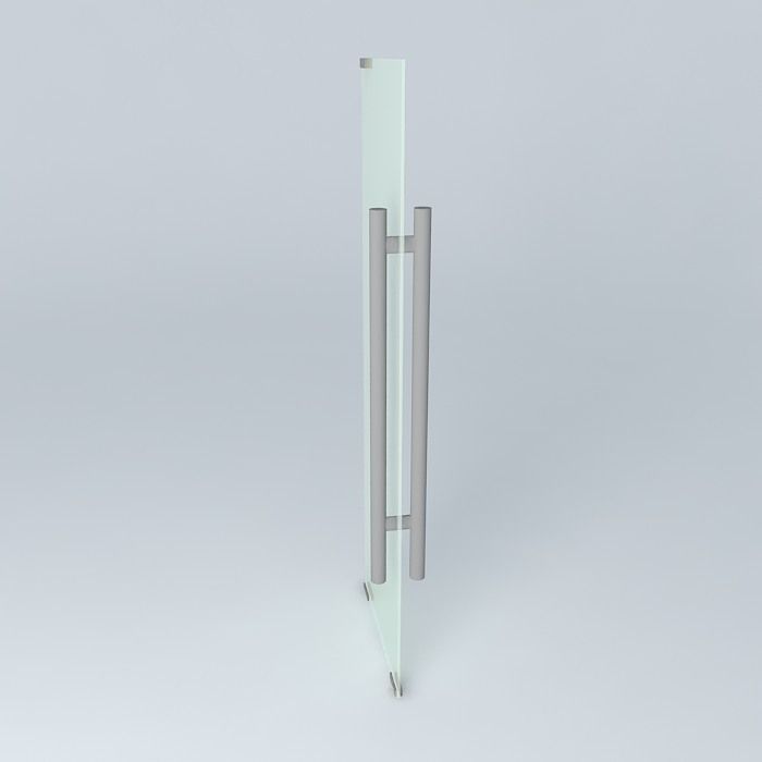 GLASS DOOR with glass, lock and hinger. Free 3D model_2