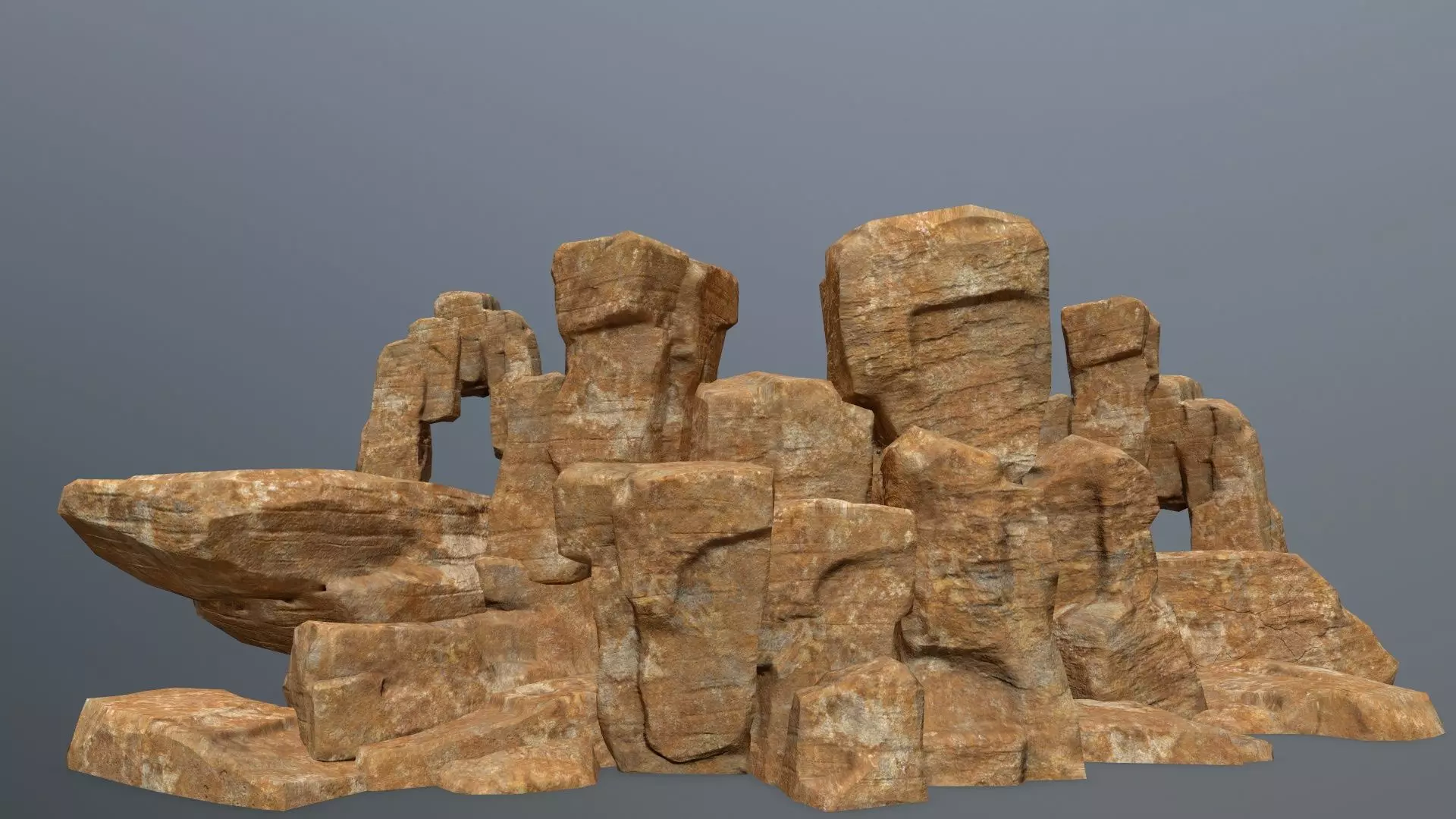 Rock Set Low-poly 3D model_0