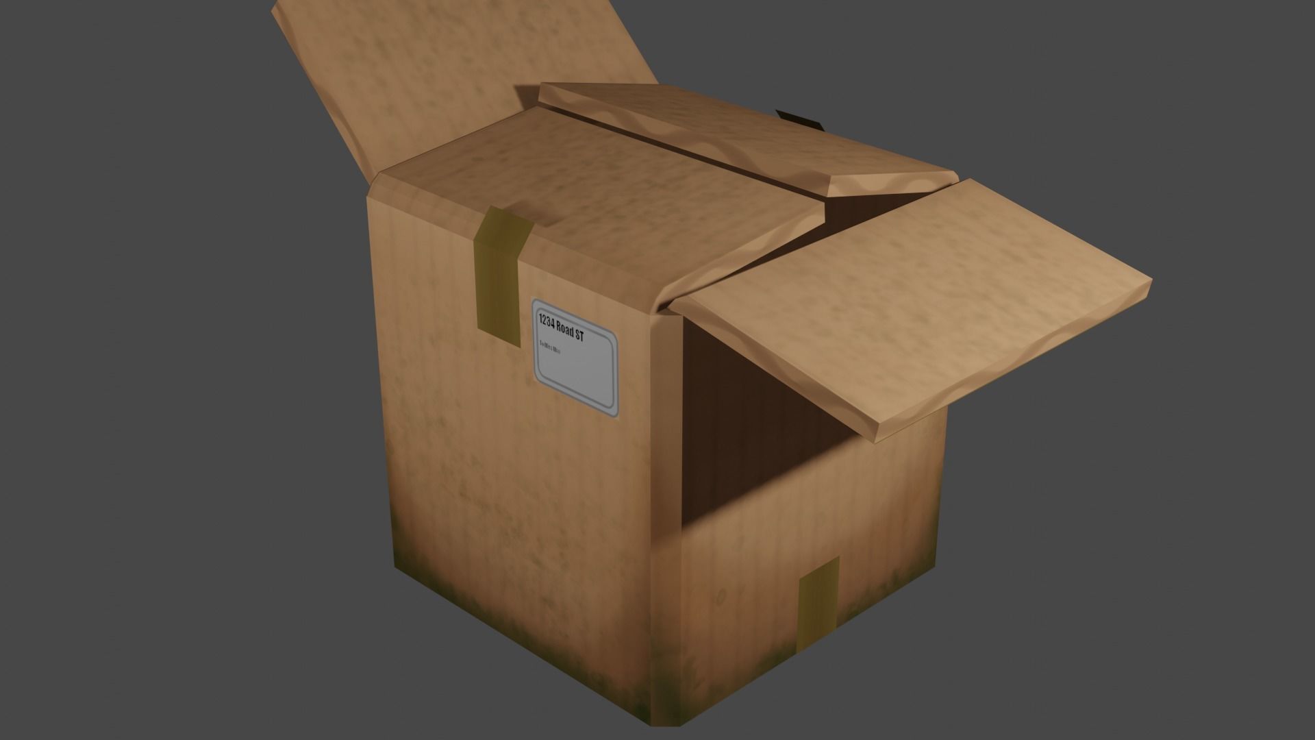 realistic stylized cardboard box Low-poly 3D model_2