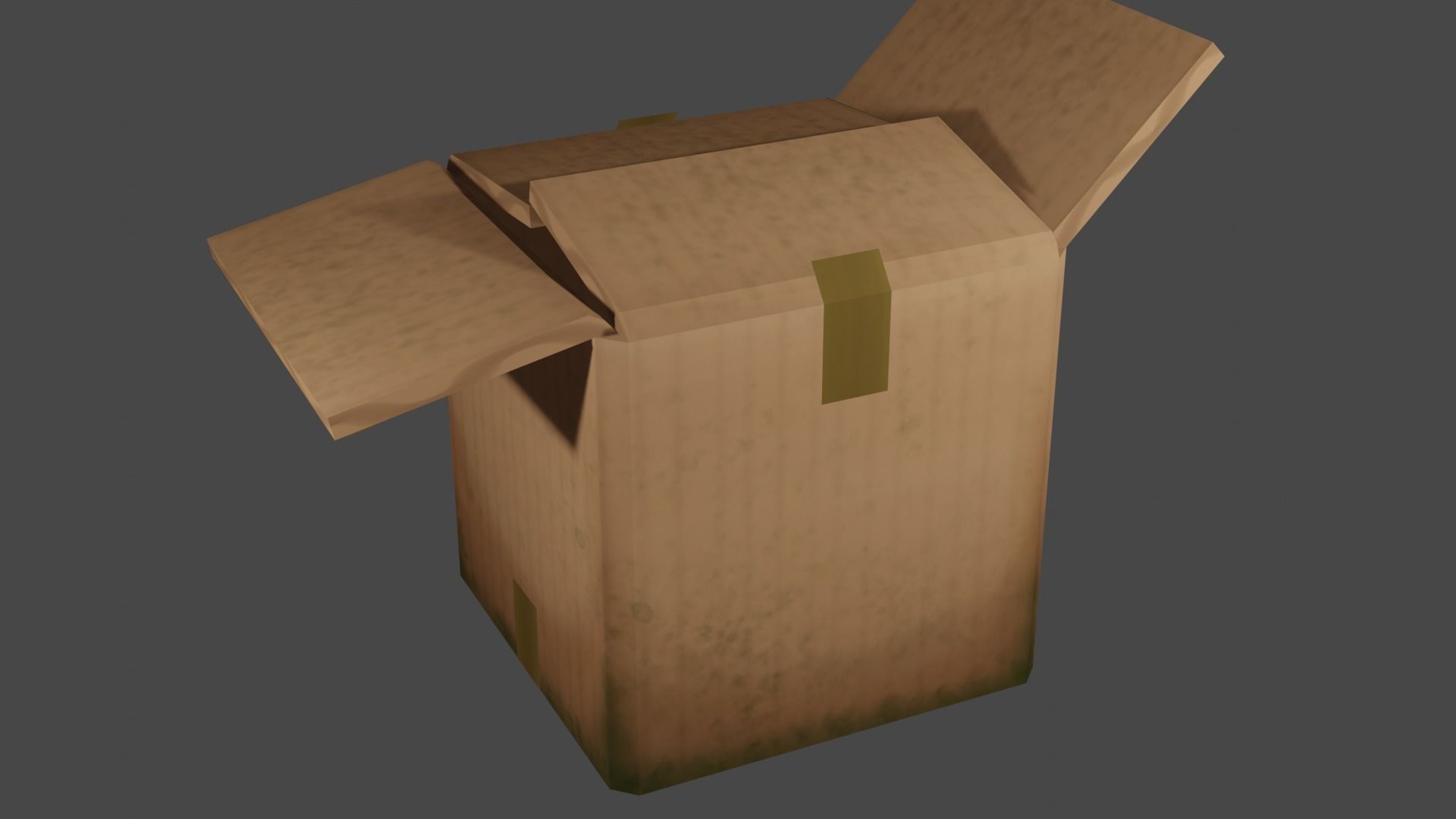 realistic stylized cardboard box Low-poly 3D model_1