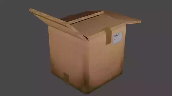 realistic stylized cardboard box Low-poly 3D model