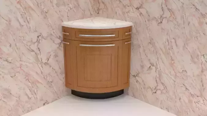 Curved Kitchen Unit with Marble worktop  