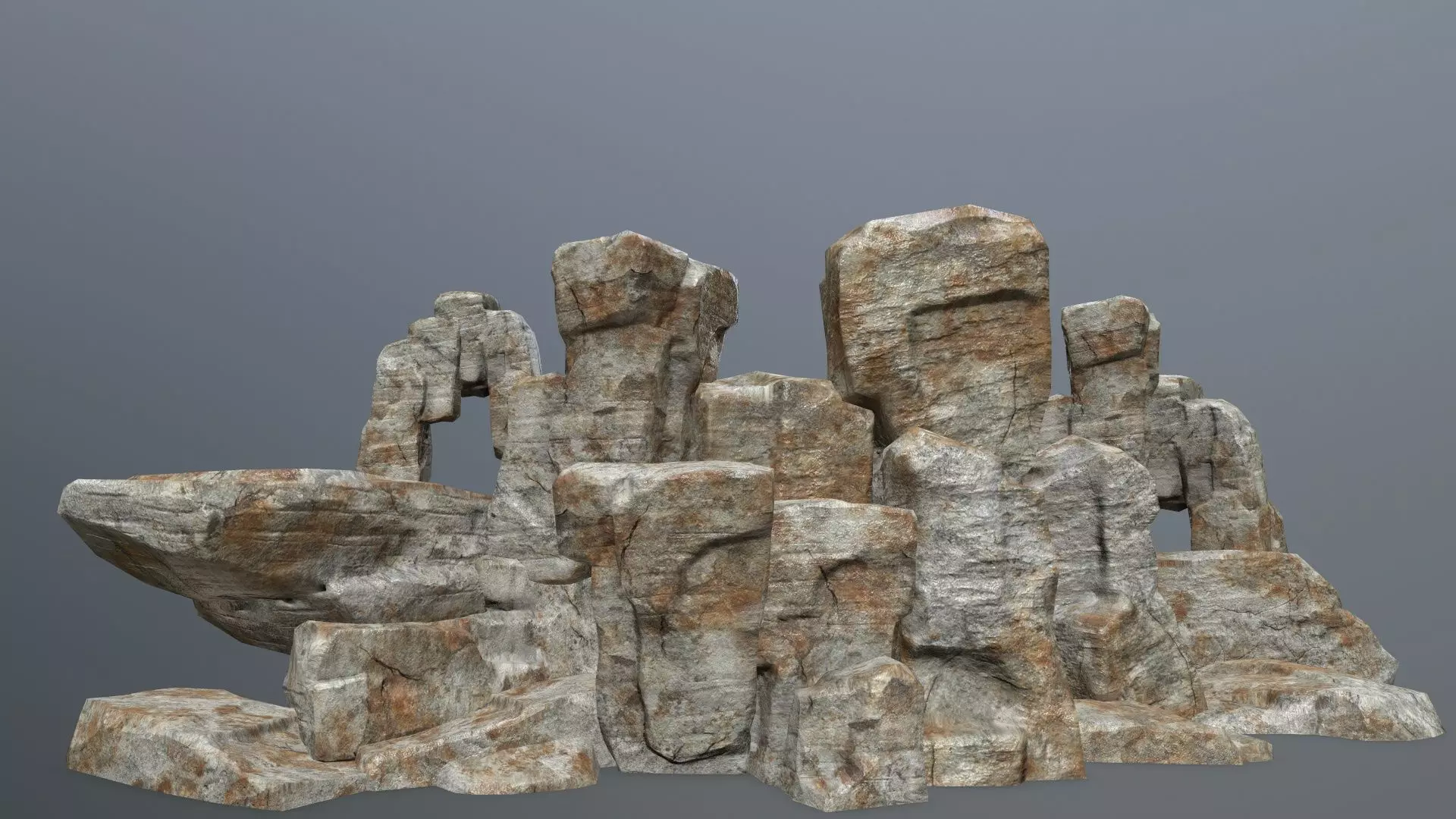 Rock Set Low-poly 3D model_0