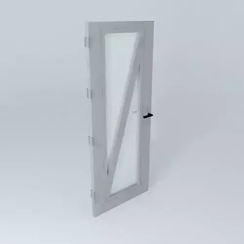 3D door very detail with glass, lock and hinger.