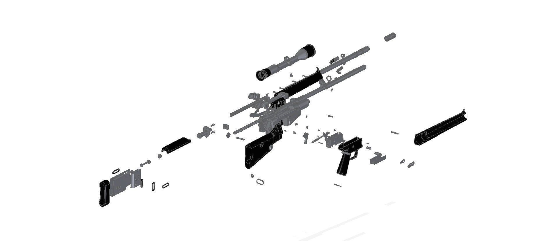 MSG-90 sniper rifle 3D model_1