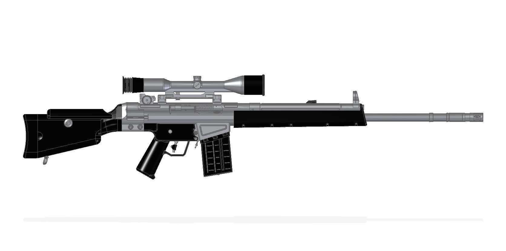 MSG-90 sniper rifle 3D model_4