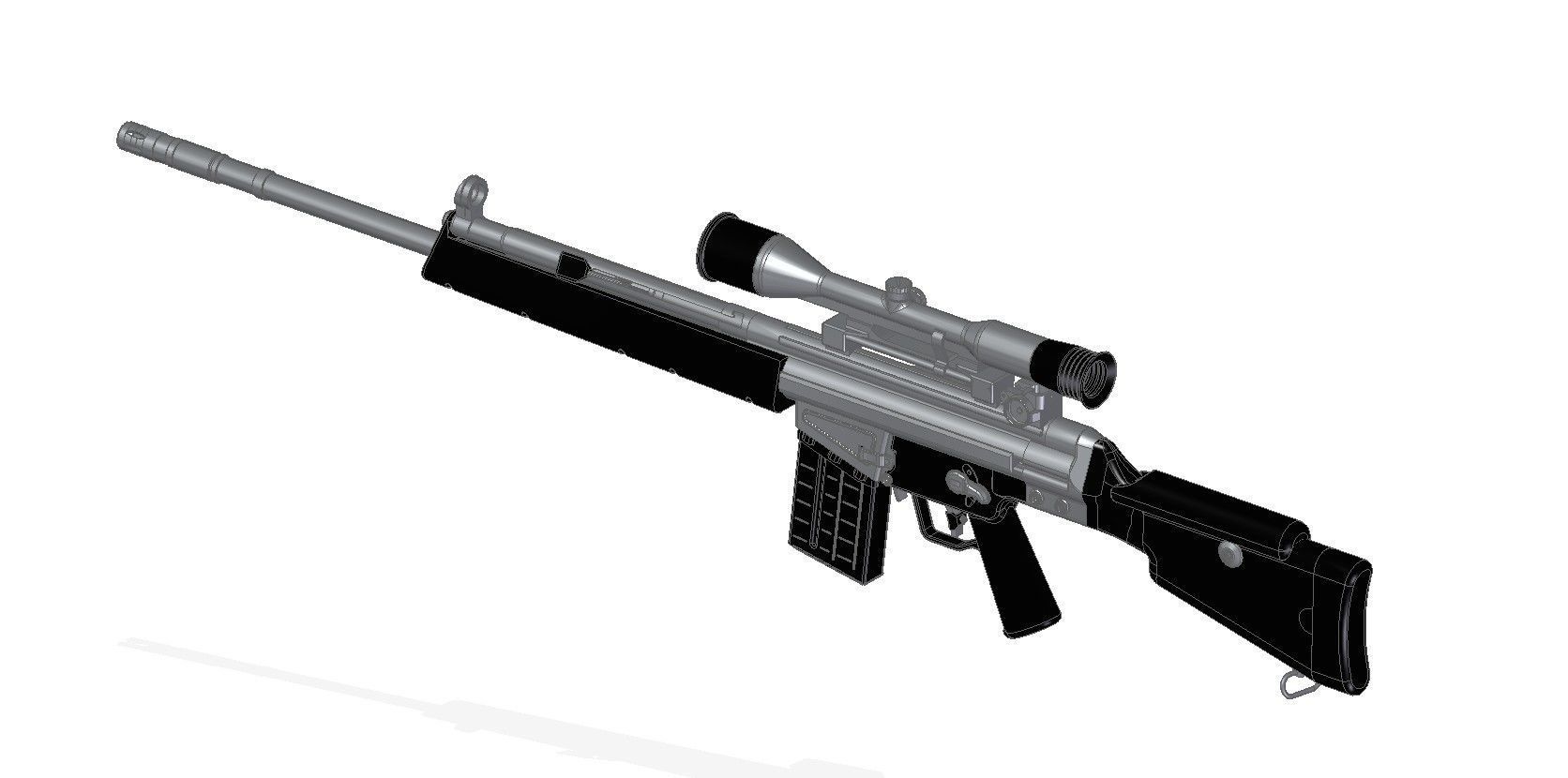 MSG-90 sniper rifle 3D model_5