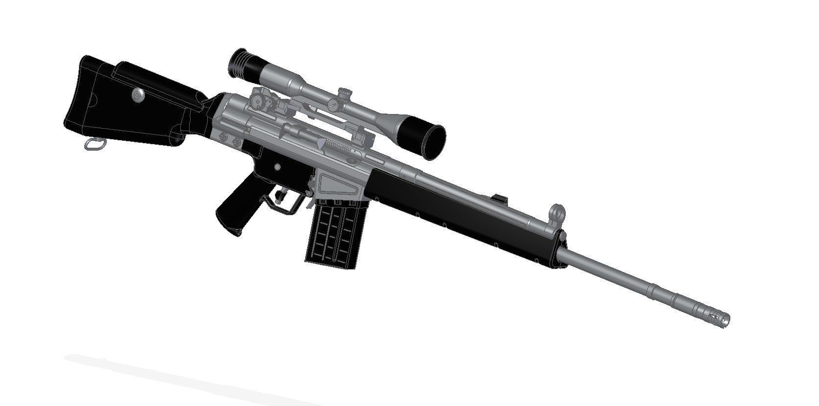 MSG-90 sniper rifle 3D model_7