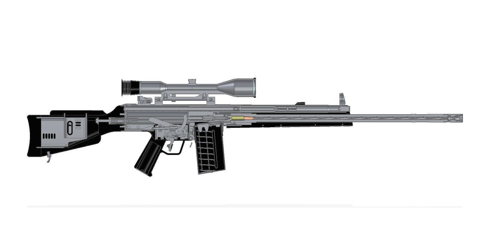 MSG-90 sniper rifle 3D model_3