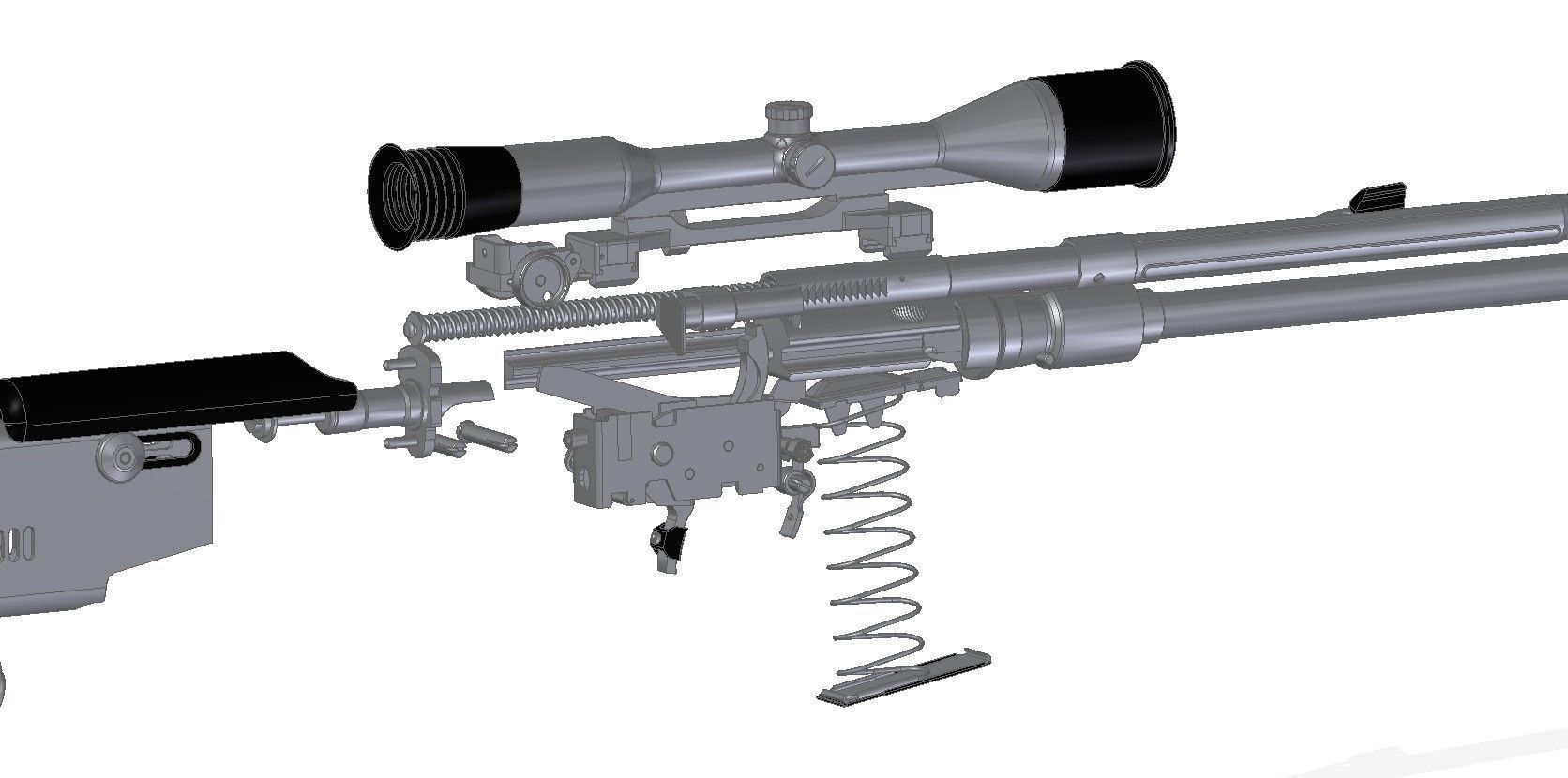 MSG-90 sniper rifle 3D model_14