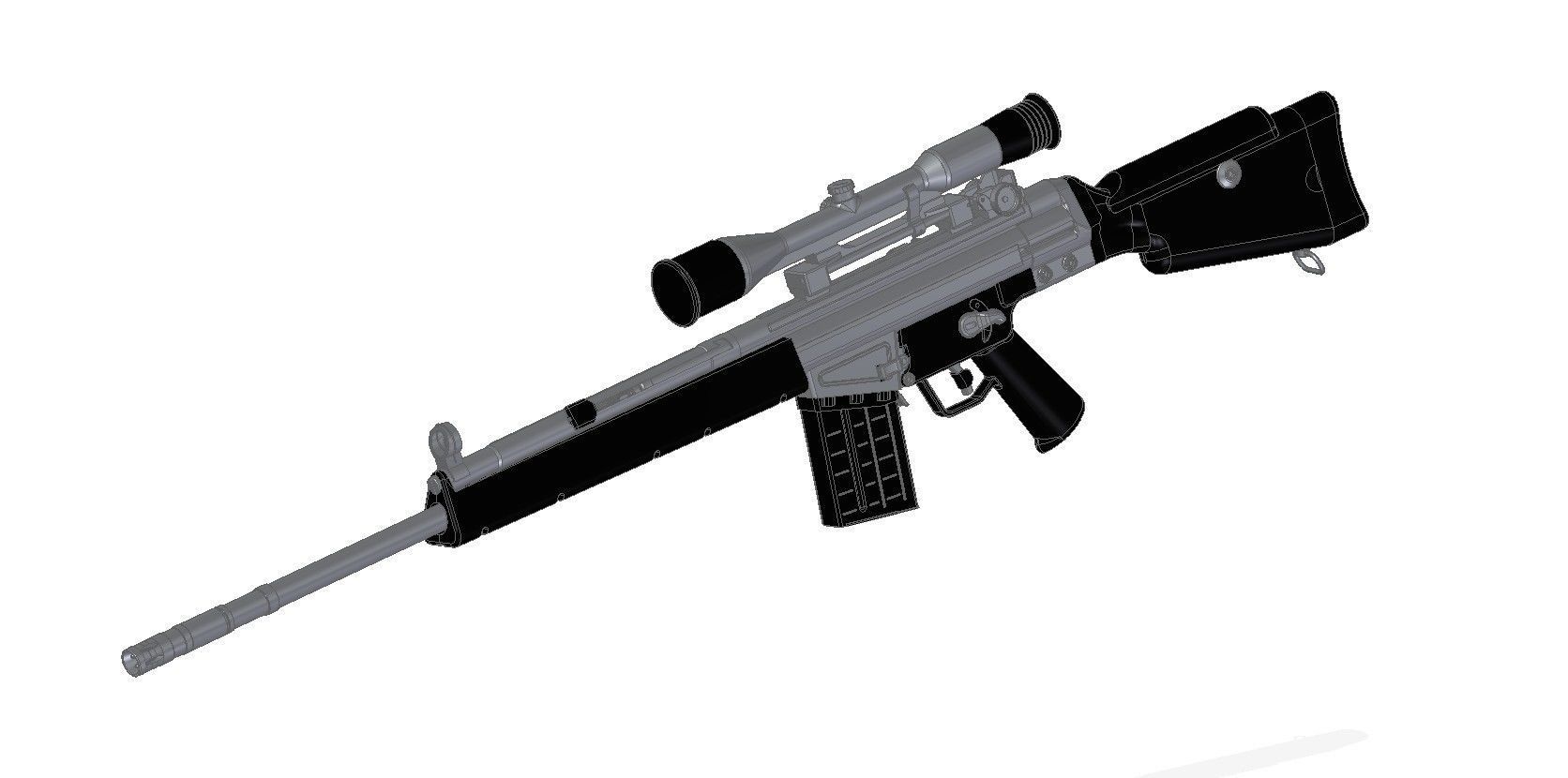 MSG-90 sniper rifle 3D model_8