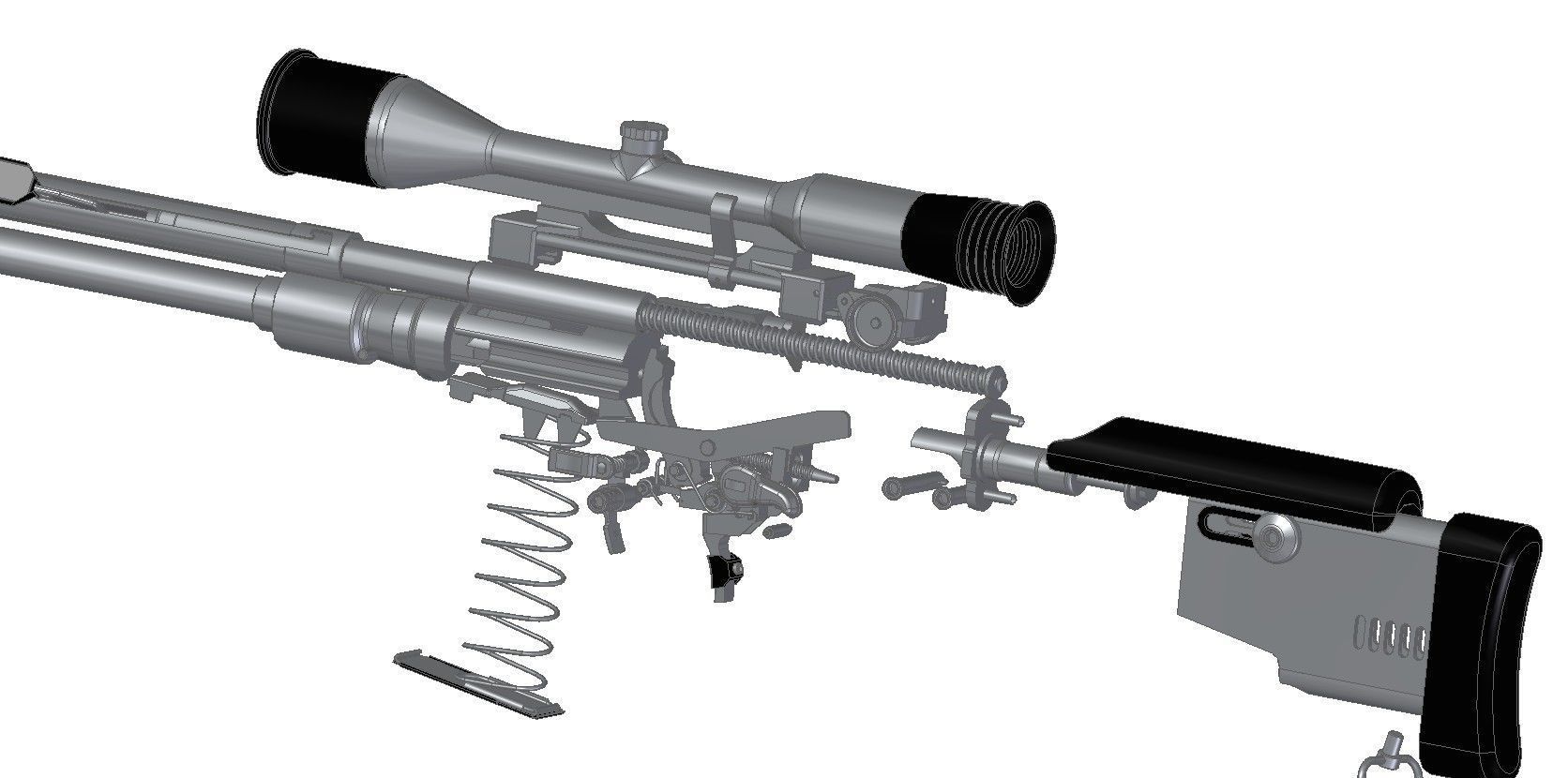 MSG-90 sniper rifle 3D model_12